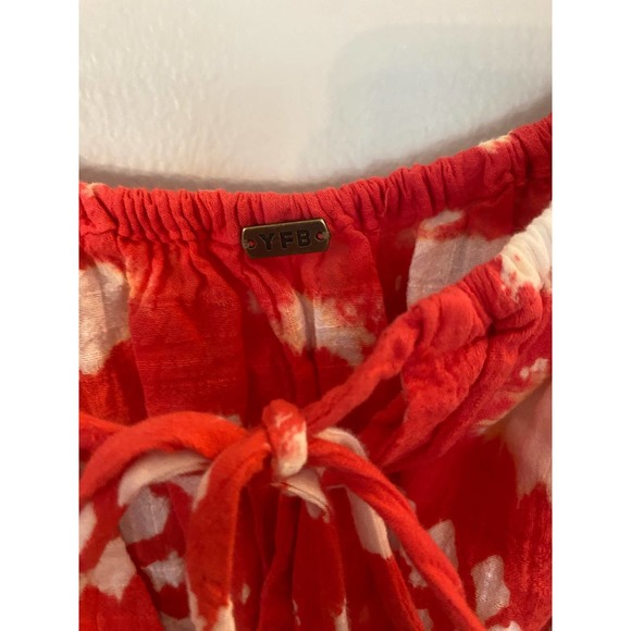 Young fabulous and broke cute red flowy midi juniper dress small 0013 - Picture 9 of 14